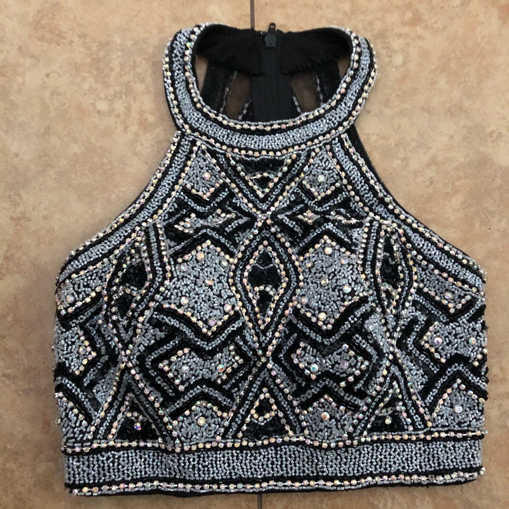 Two Piece Black Party Dress Size 00